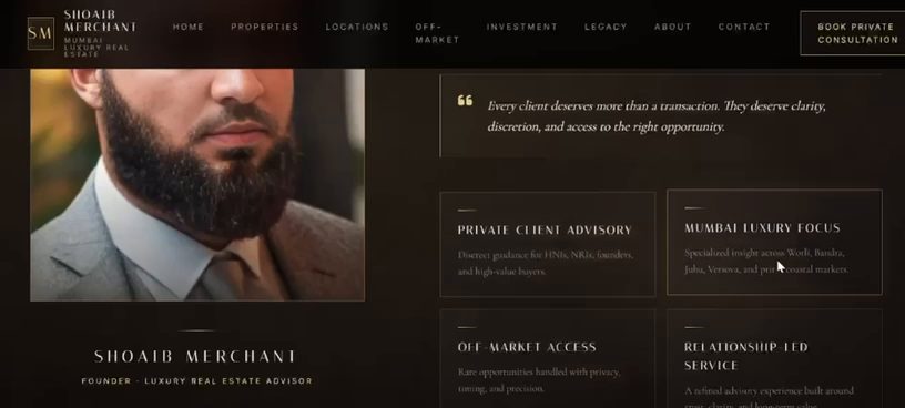 Founder section with advisory services